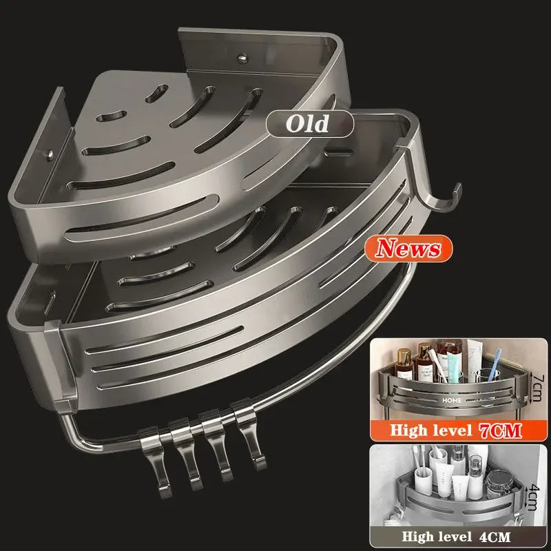 Prateleiras de banheiro de liga de alumínio / prateleira de canto montada na paredea